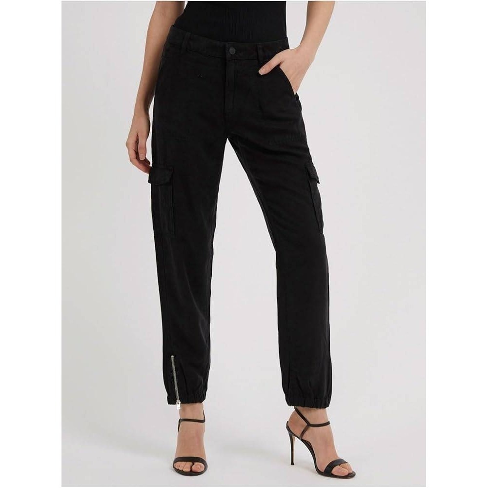 GUESS Bowie‎ Straight Leg Cargo Chino Pant Jet Black NWT 30 Relaxed Utility
